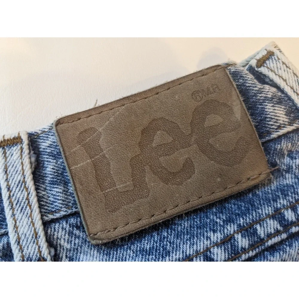 Vintage 1980 Lee Acid Wash Denim Jeans 33 x 30 Union Made Cotton USA